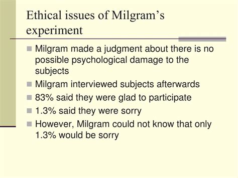 milgram experiment ethical issues.